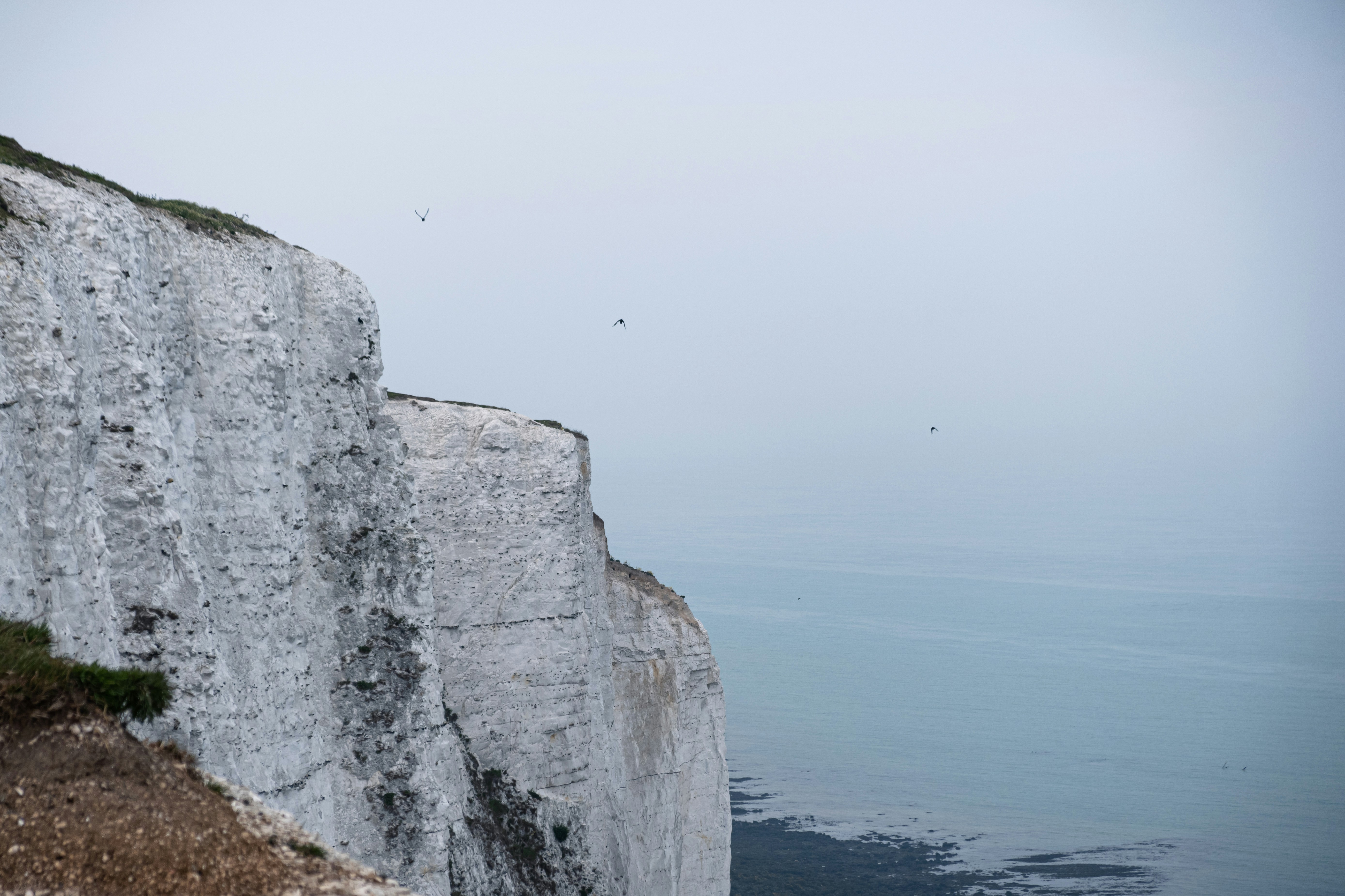 White cliffs of Dover with the sea in the background