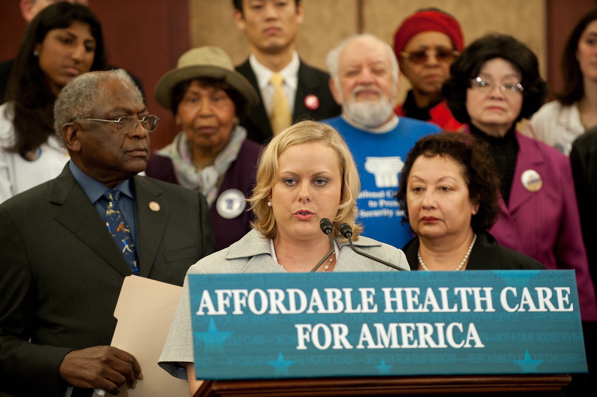 A rally for the Affordable Care Act in the US