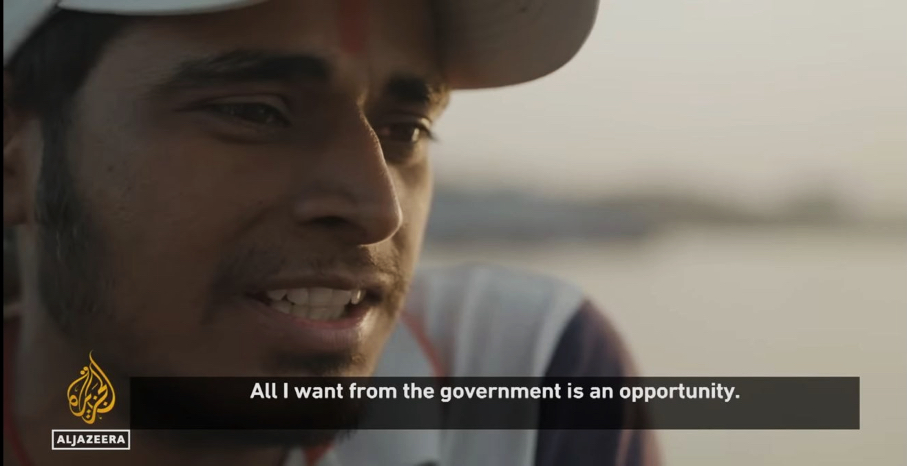 screenshot of Aljazeera tv interview