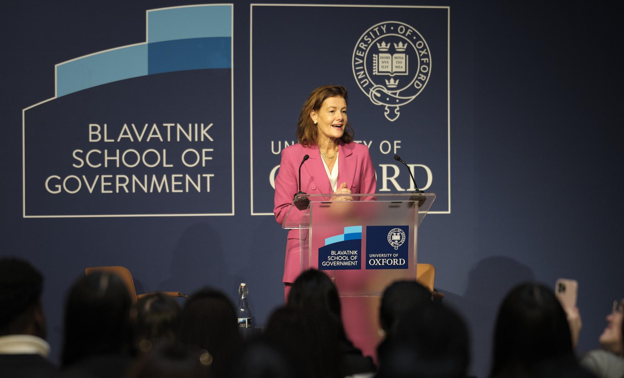Ngaire Woods addresses Blavatnik School students