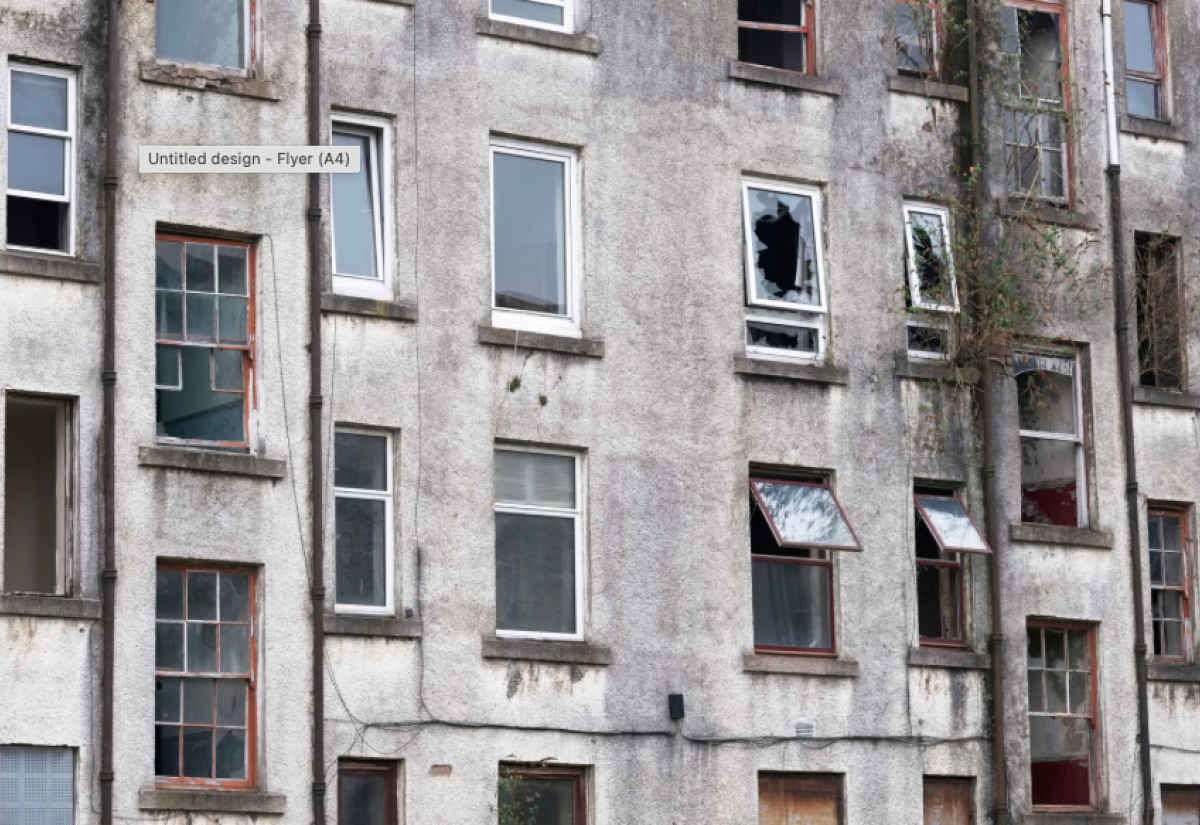 Derelict apartment building