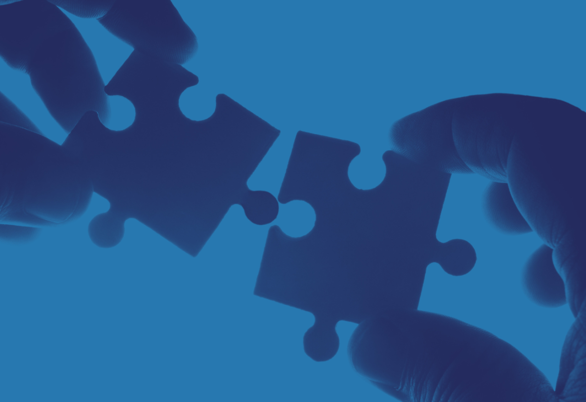 Abstract representation of connection using puzzle pieces