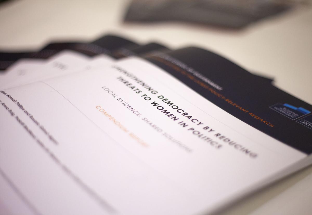 Close-up macro photo of the front cover of a report