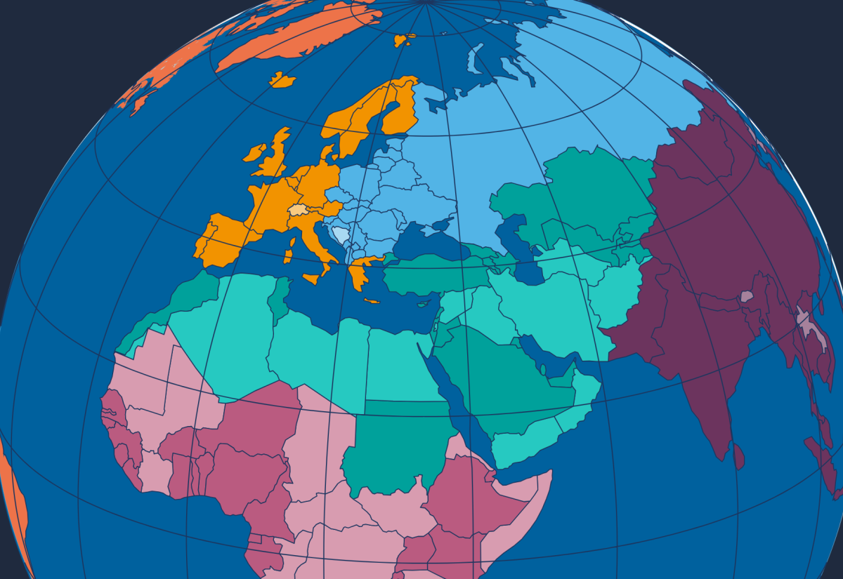 Diagram of the globe featuring Blavatnik Index countries