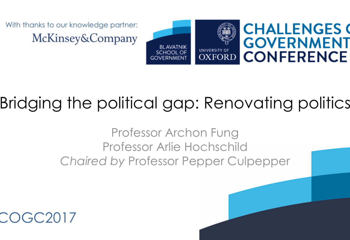 Bridging the political gap: Renovating politics